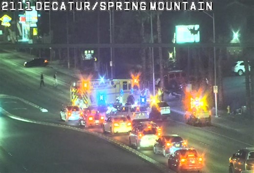 Las Vegas police responds to crash on Decatur, Spring Mountain