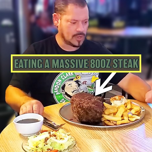 Eating a Massive 80 Oz Steak in Under 8 Minutes! #challenge #food #steak #foodVSman | Da Garbage Disposal