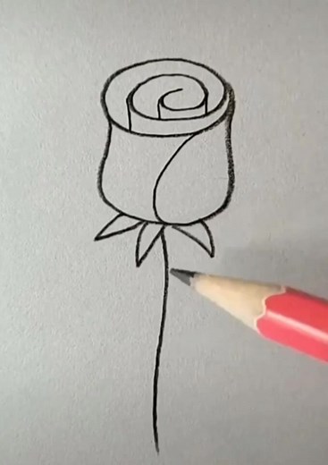 How to Draw a Rose with a Red Pencil