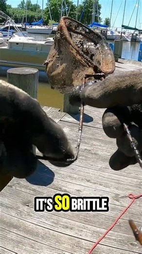 Magnet Fishing Unearths Rusty Minnow Net & Mystery Object! #shorts