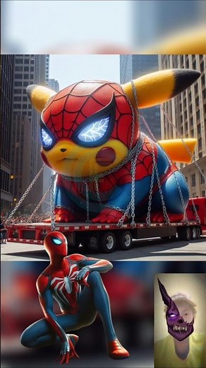 Superhero a giant pikachu is captured 🔥 All Marvel & DC #superhero #marvel #spiderman #shorts #viral