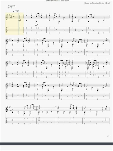 Camptown Races (American folk song) Guitar Arrangement