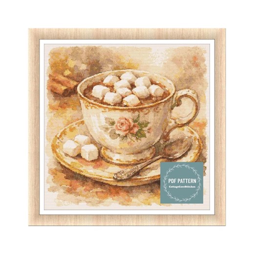 Hot Chocolate Cross Stitch Pattern, Counted Embroidery (PDF Pattern) - Etsy