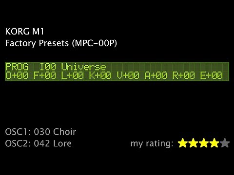 KORG M1 Factory Presets (MPC-00P) Part 1/3