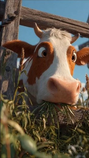 "3D Cute Cow Eating Grass 🍃🐄 | Relaxing Farm Animation"#trendingshorts #cow #viralvideo #gaya #reels