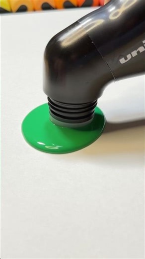 ACTIVATING MY THICK GREEN POSCA MOP'R! #art #posca #drawing