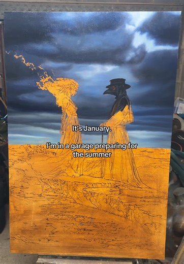 Now I have the time, I can paint in oils 💪🏻🤘🏼 looking forward to August. Now is the time to work. #bloodstockfestival #artist #emergingartist #artwork #oilpainting
