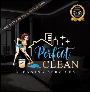 Cleaning Services Logo, Maid Cleaning Logo, Housekeeping Logo, Professional Cleaning Business Logo, Cleaners Logo Cleaning Service Logo 721 - Etsy