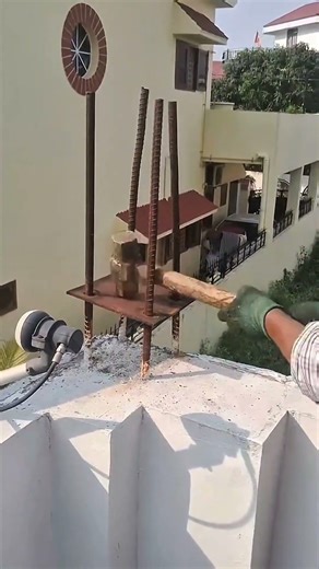 Structural steel column base plate installation #shorts