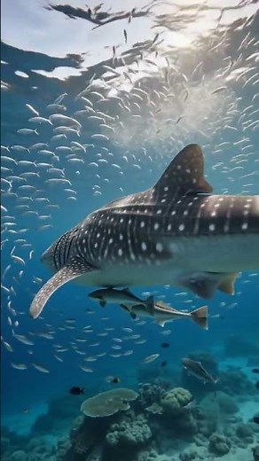 The Gentle Giant 🐋 | Whale Shark Cruising Through a Stunning Coral Reef