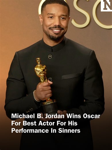 Michael B. Jordan earned his first Academy Award on Sunday night, winning best actor for his dual performance as twins Smoke and Stack in Ryan Coogler’s #Sinners. #Oscars #Newsweek