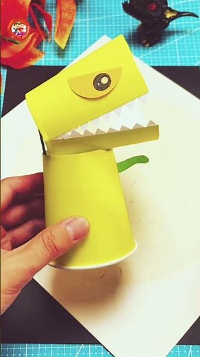 Paper Cup Dinosaurs 🦕 DIY | Easy & Fun Craft for Kids! #diy #tweencraft #artycraftykids #dinosaur