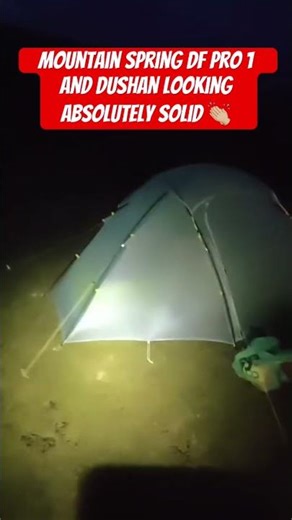 Tents flattened in 45mph wind, the Mountain Spring DF Pro 1 looks solid #camping ‪@TanwaOutdoor‬