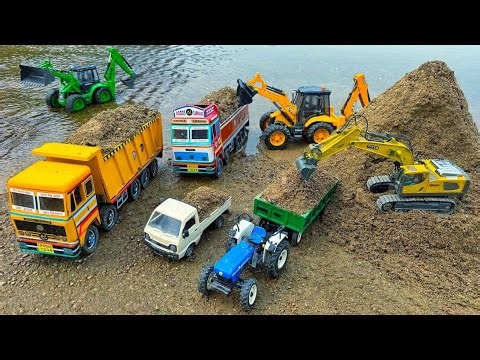 Cartoon Video | Full Loaded Tracks Accident Earth Pulling Out Tractor And Jcb | Jcb Cartoon Video