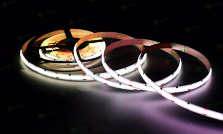 COB FCOB LED Strip High Density Even RGB Dream Color Light Addressable WS2811 720LED/m DC12V/24V for House Indoor Decoration (3.2FT 720LED/M, White PCB DC12V)