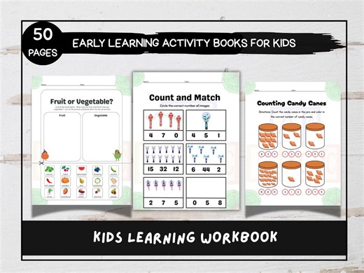 Preschool Learning Activity Book | 50 Page Printable Workbook (PDF Download) - Etsy UK