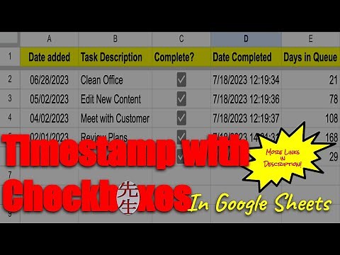 Timestamp with Checkboxes in Google Sheets
