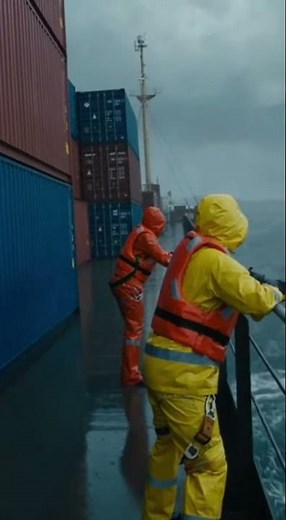 Braving the Abyss: Cargo Ship Battles Massive Storm at Sea