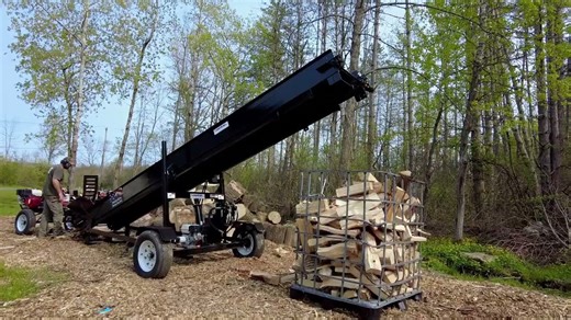 American CLS Super Log Splitter with Firewood Conveyor Demo