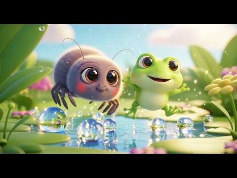 Itsy Bitsy Spiders & Baby Frog 🕷️🐸 | Crossing the Raindrops Fun Challenge for Kids
