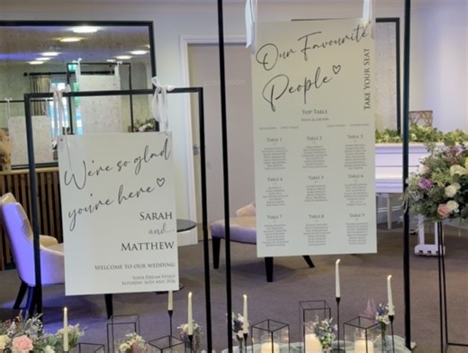 Sophisticated Events | North West Venue Stylist | Weddings on Instagram: "It was our pleasure to style these gorgeous stands by @charlottedesignss . Thought we would bring a lovely Spring theme to the stands this time with lovely rustic flower bombs with hints of lilac, lemon and pink all complemented by our black candle box lanterns , cute Spring inspired bud vases and black candlesticks all in the reception area at the wonderful @ribbyweddings"