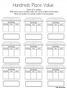 Hundreds Place Value Blank Worksheet Template - Etsy