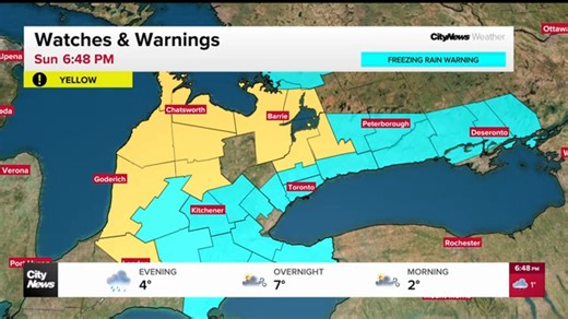Widespread rain warnings throughout the GTA