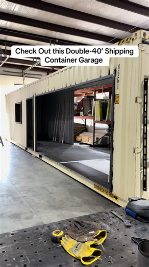 Check Out this Double-40’ Shipping Container Garage #shippingcontainer #garage