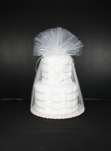 2 Tier Undecorated Diaper Cake: 21 Fanned Disposable Diapers - Etsy