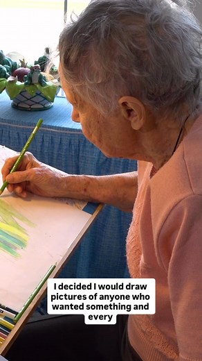 The daughter of a renowned portrait painter, Nadia Nedzel’s artistic journey began when she was just 5 years old. She spoke only Russian, so her kindergarten teacher gave her crayons and let her draw. The drawings were so good, the teacher entered Nadia’s artwork in contests, and it won awards. When she got older, Nadia got a job hand painting lamps, her earnings as a designer helping her family become financially stable. At 99, it was still art that still gave Nadia purpose. “I realized I’m so 