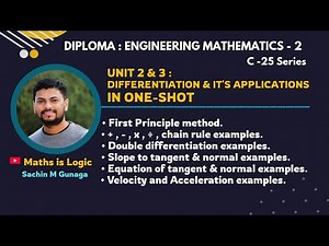 Unit 2 & 3 : Differentiation and it's Applications | Solutions for all types of examples.