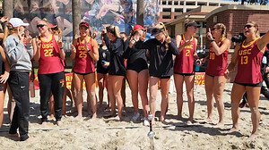 9.1K views · 1.1K reactions | Stab the sand! USC Beach closes the regular season by beating the Bruins, 3-2! | USC Trojan Marching Band | Facebook
