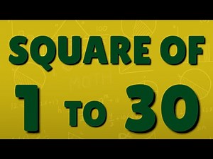 squares of Numbers from 1 to 30 | Simple Math Display