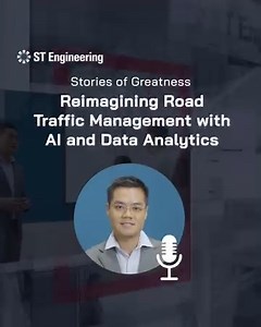 At ST Engineering, we’re shaping the future together with our teams! 💡 Turning ideas into real-world solutions that make a difference, we stay ahead of tomorrow’s challenges and strive to create a more secure and sustainable world. Tune in as Tedmond Ho, Account Manager, Mobility Road shares about his work in intelligent traffic management systems, which made an impact by enhancing traffic flow prediction and incident detection and creating smoother commuter journeys! Ready to join us? Come and