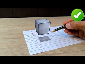 How to Draw a 3D Cube Step by Step 🔥 | Easy 3D Drawings