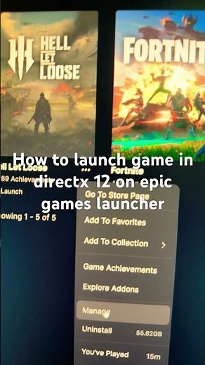 How to launch game in directx 12 on epic games launcher
