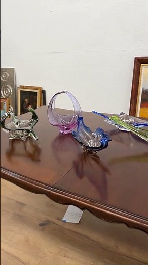 Colorful Vintage Murano Glass Bowls in Blue, Green & Purple!