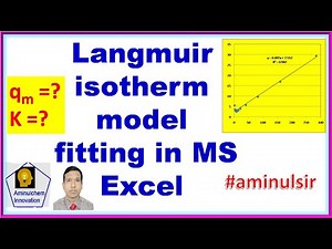 Langmuir isotherm model fitting in MS Excel