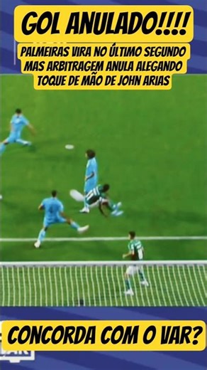 ANULADO! Gol aos 50 do segundo tempo, que daria os 3 pontos ao verdão é anulado por toque de mão