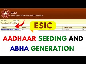 ESIC Aadhaar Seeding and ABHA Generation !