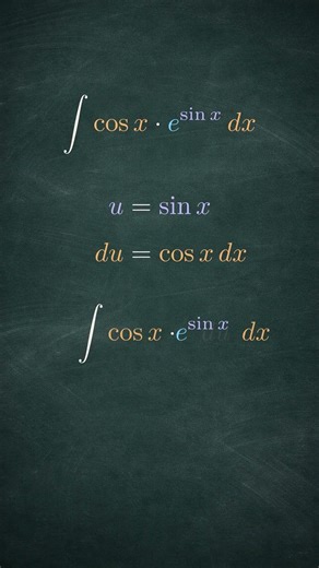 Integral que se resuelve sola 😳 ∫ cos(x)e^{sin(x)} dx #integral #sustitución