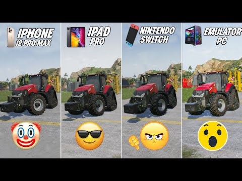 iPhone vs iPad vs Nintendo Switch vs Emulator PC - Farming Simulator 23 comparison
