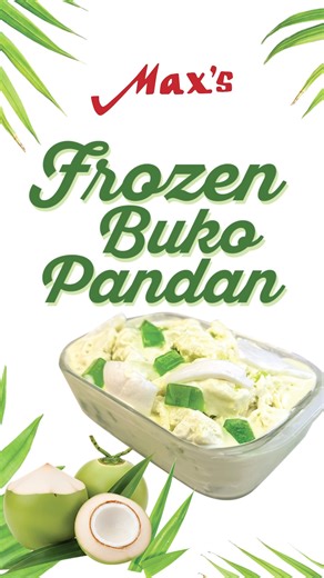 Cool down with the delicious taste of our Frozen Buko Pandan. Every scoop is a mix of sweet, creamy, and refreshing goodness. Grab yours now for just $15. Available only for a limited time! | Max's Restaurant Houston | Facebook