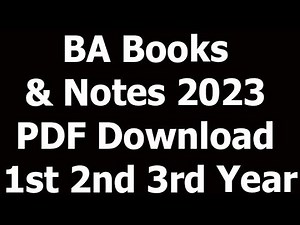 BA Books & Notes 2023 PDF Download 1st 2nd 3rd Year