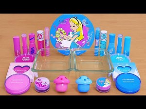 Pink vs Blue - Mixing Makeup Eyeshadow Into Slime ASMR