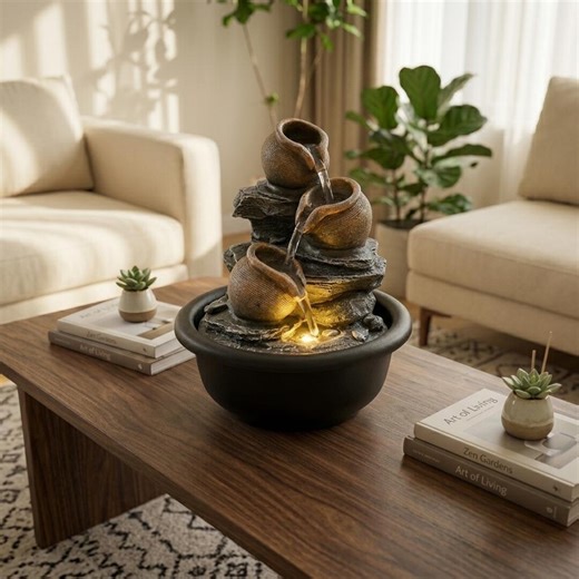 Multi-tier Indoor Water Fountain - LED Tabletop Waterfall Zen Decor for Home & Office - Etsy