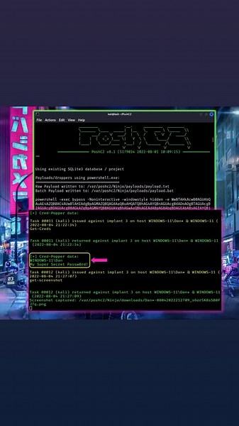 Grabbing Credentials and Remote Screenshots from Windows 11 with PoshC2Command and Control (C2) Frameworks are so useful in computer security testing. They bring large scale automation and control to pentesting. Most modern C2 Frameworks create implants (remote shells), stagers (the ability to catch and interact with the remote Shell) and a management interface to control multiple target machines once remote sessions are open.For ages Metasploit was the go to C2 of choice (and the only one insta