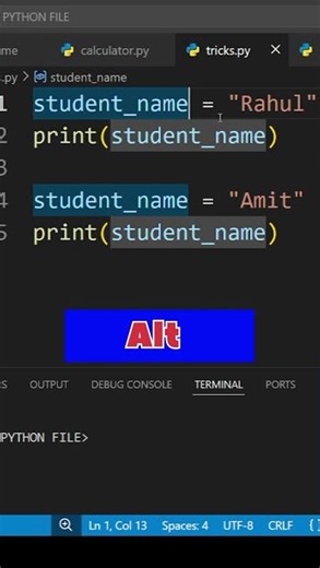 VS Code Multi Cursor Trick 🔥 Coding 2x Fast ho jayegi