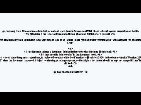 libre office subversion keyword formattingvideo
