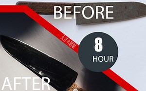 厨刀坏成这样也别扔，快看小姐姐如何把它变锋利（02期厨刀修复）